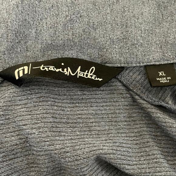 Travis Matthew Blue Gray 1/4 Zip Pullover Athletic long Sleeve Shirt Size XL - Picture 3 of 4